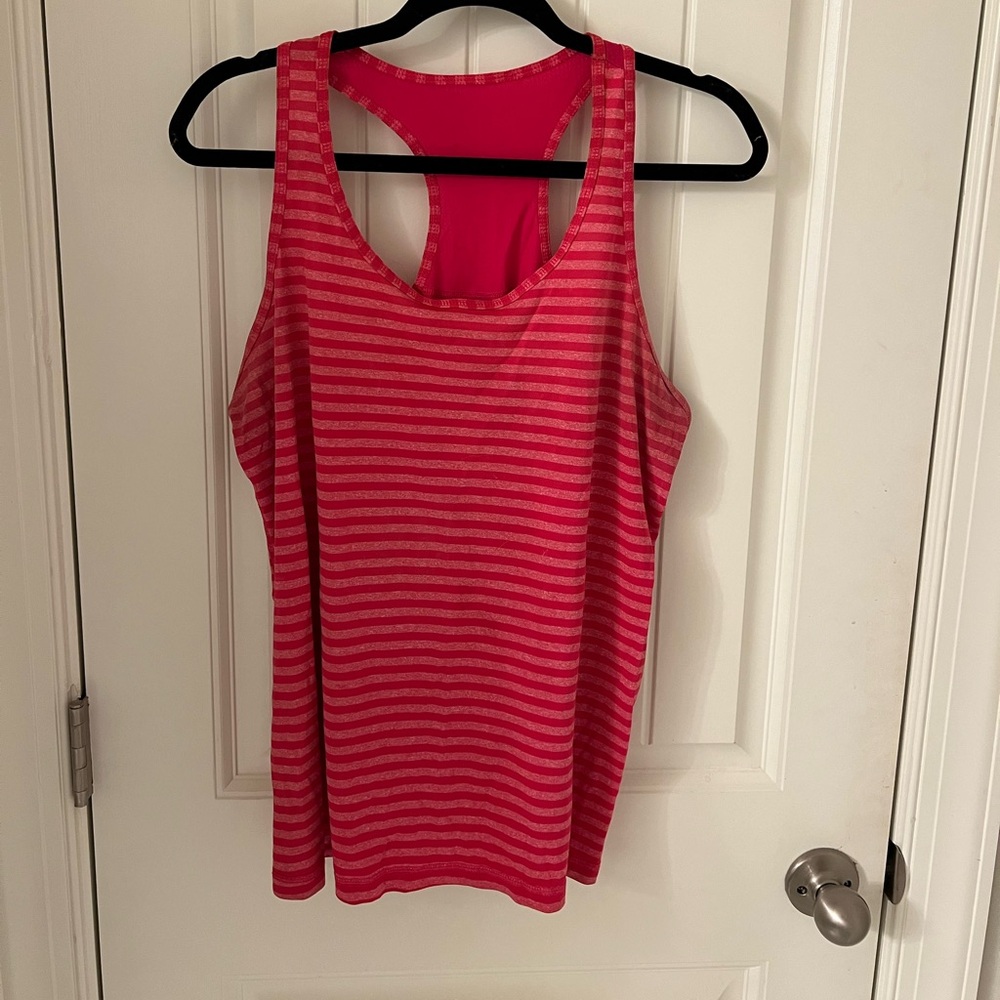 Danskin Vibrant Pink Striped Tank Top